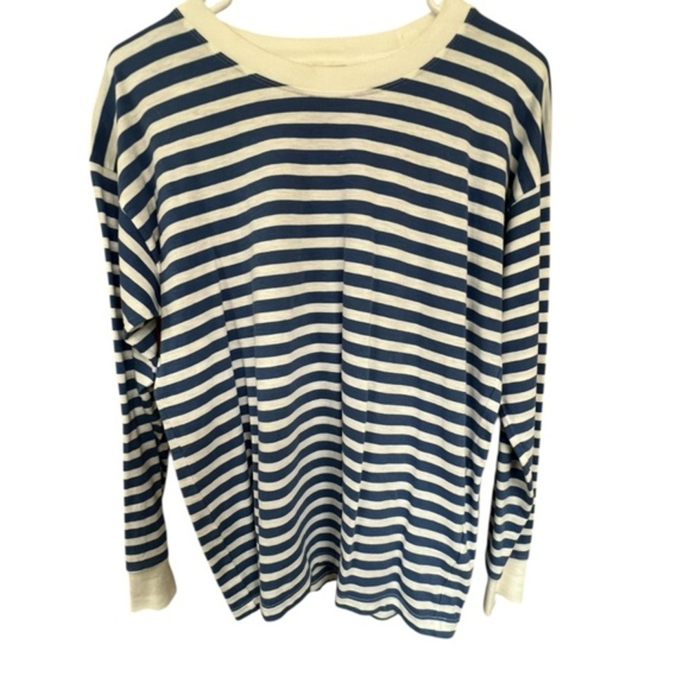 J. Crew Blue and White Striped Top